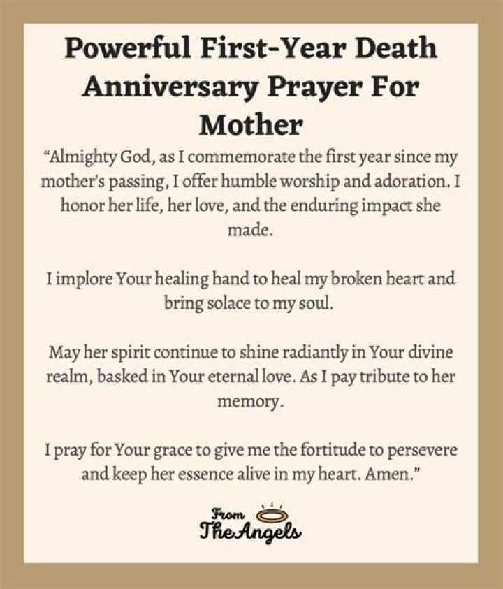 1st Year Death Anniversary Prayer