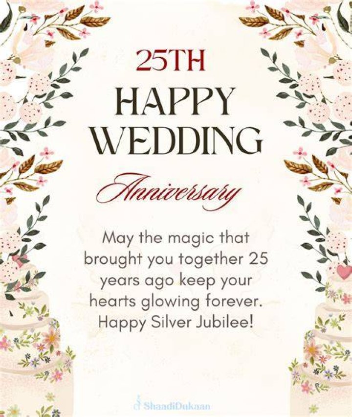 25th Wedding Anniversary Words