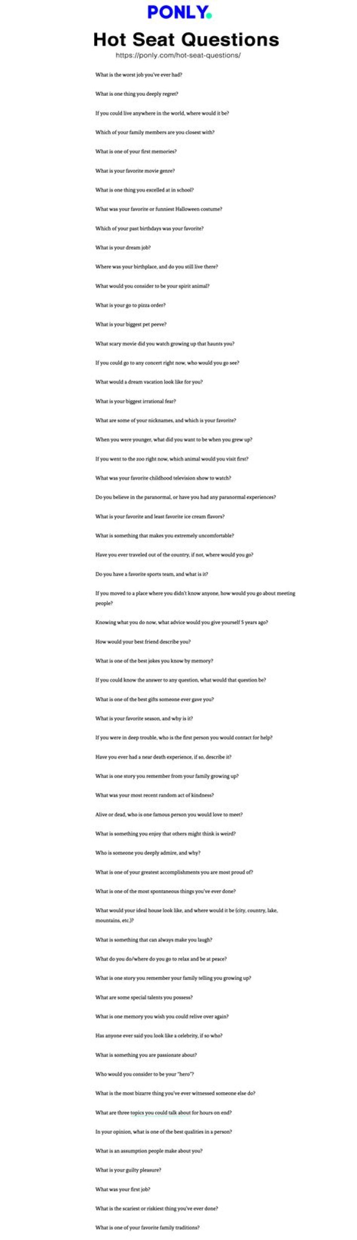 60 Very Best Hot Seat Questions 2023