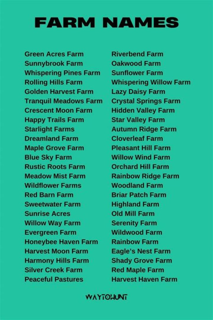 920+ Greatest Farm Names Concepts That Are Thoughts Blowing