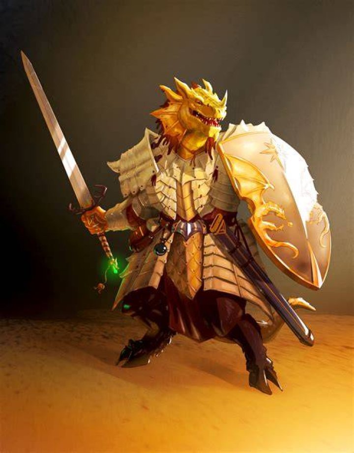 [ART] Gold Dragonborn Paladin Commission r/DnD