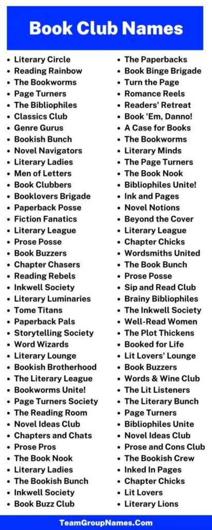 Clever Book Club Names