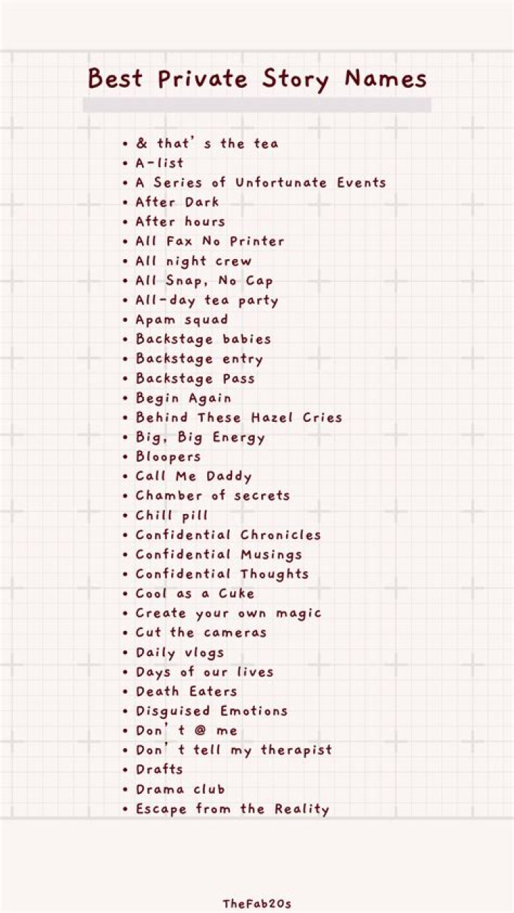 Clever Private Story Names for Snapchat