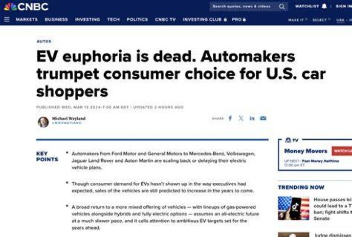 CNBC ‘EV euphoria is dead’ Automakers ‘scaling back or delaying