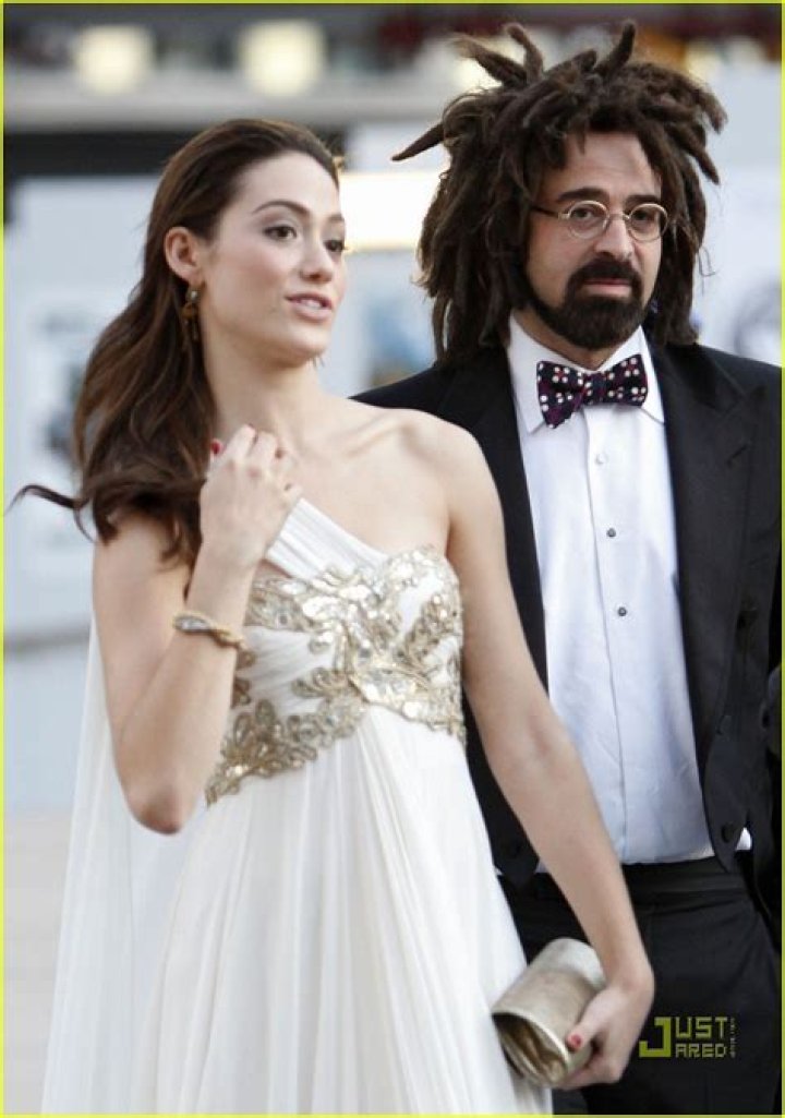 Emmy Rossum & Adam Duritz Spring wedding guest dress, Blue wedding