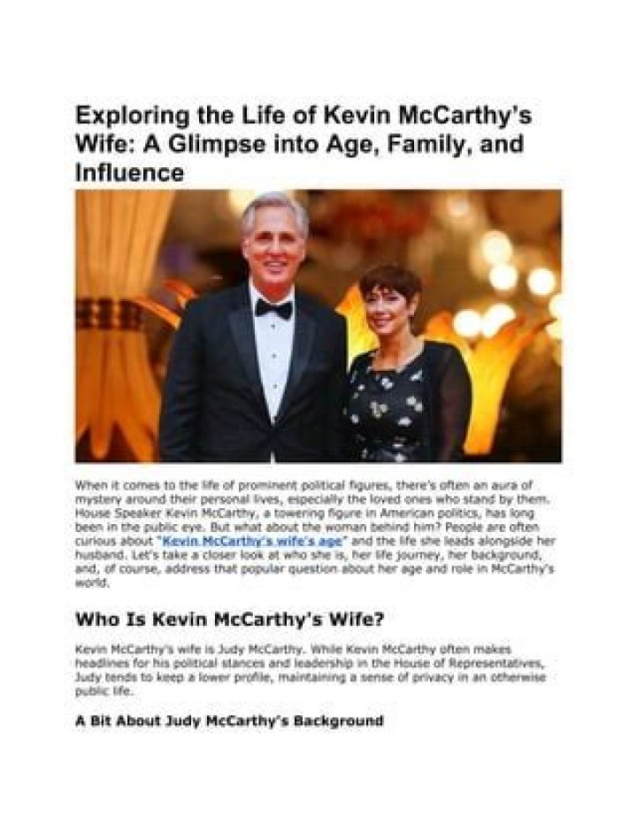 Exploring The Lives Of Kevin McCarthy's Children