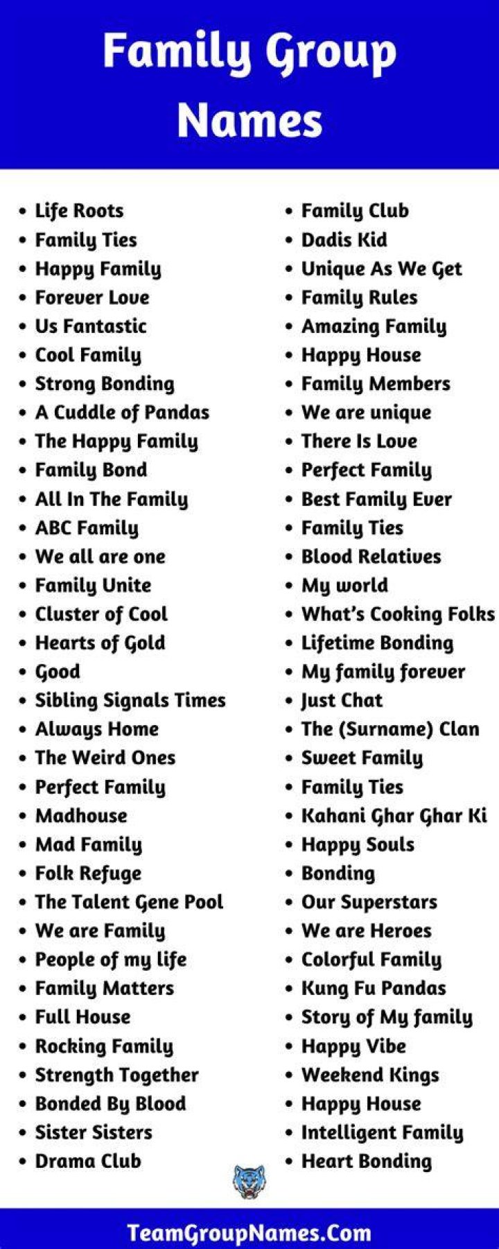 Family Names For Group