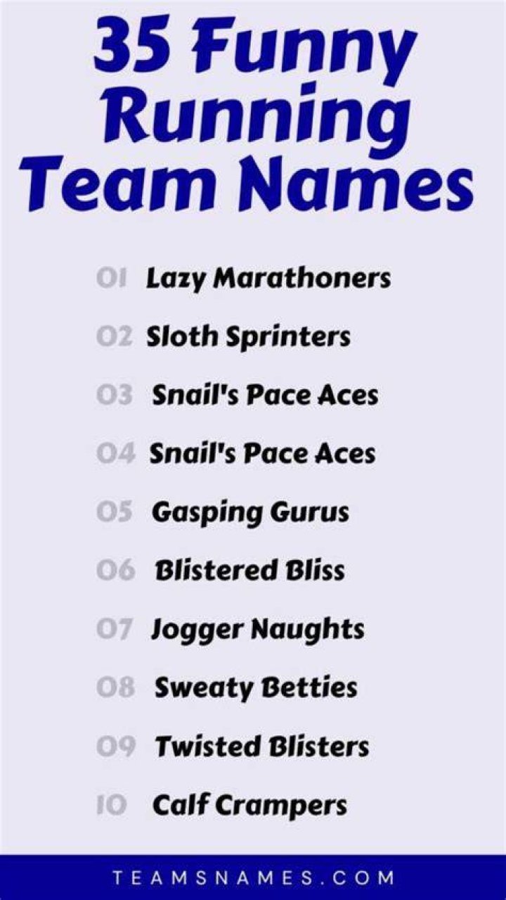 Funny Running Names For Teams