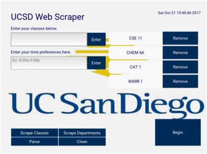 GitHub CTrando/UCSD_Webscraper A project to automate the class