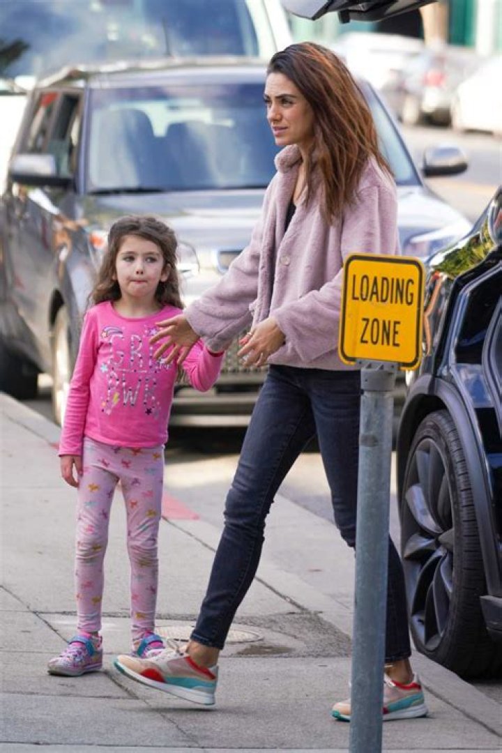 Mila Kunis in a Purple Jacket Was Seen Out with Her Daughter in West