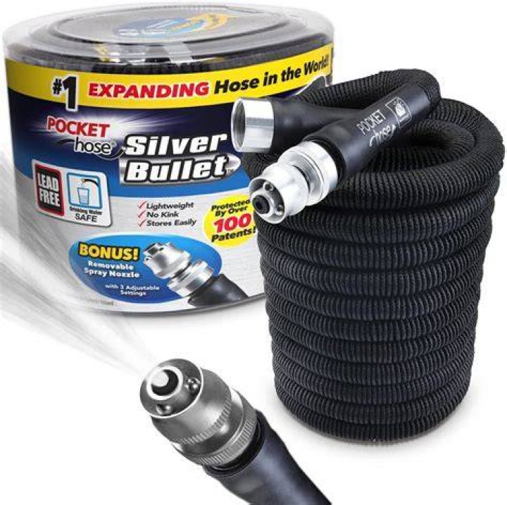 Pocket Hose Original Silver Bullet (25 Ft) Lightweight Water Hose by