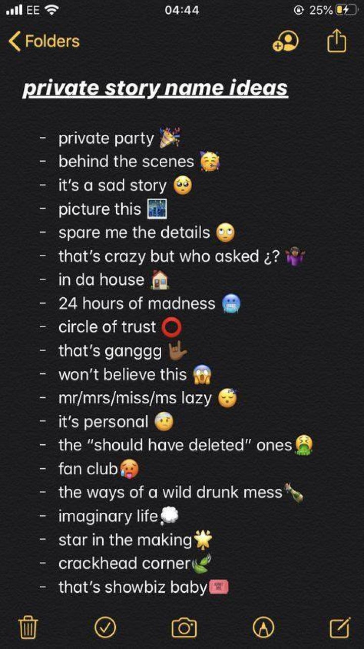 Private Story Names for Snapchat
