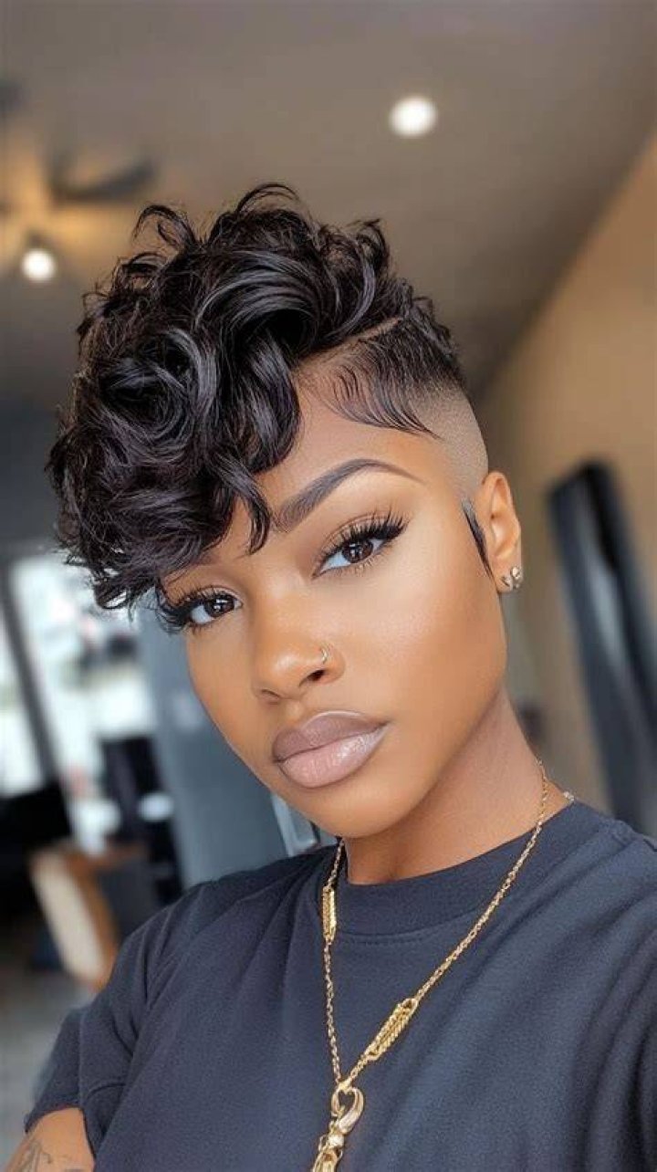 Short Hair Shaved Sides Black Female