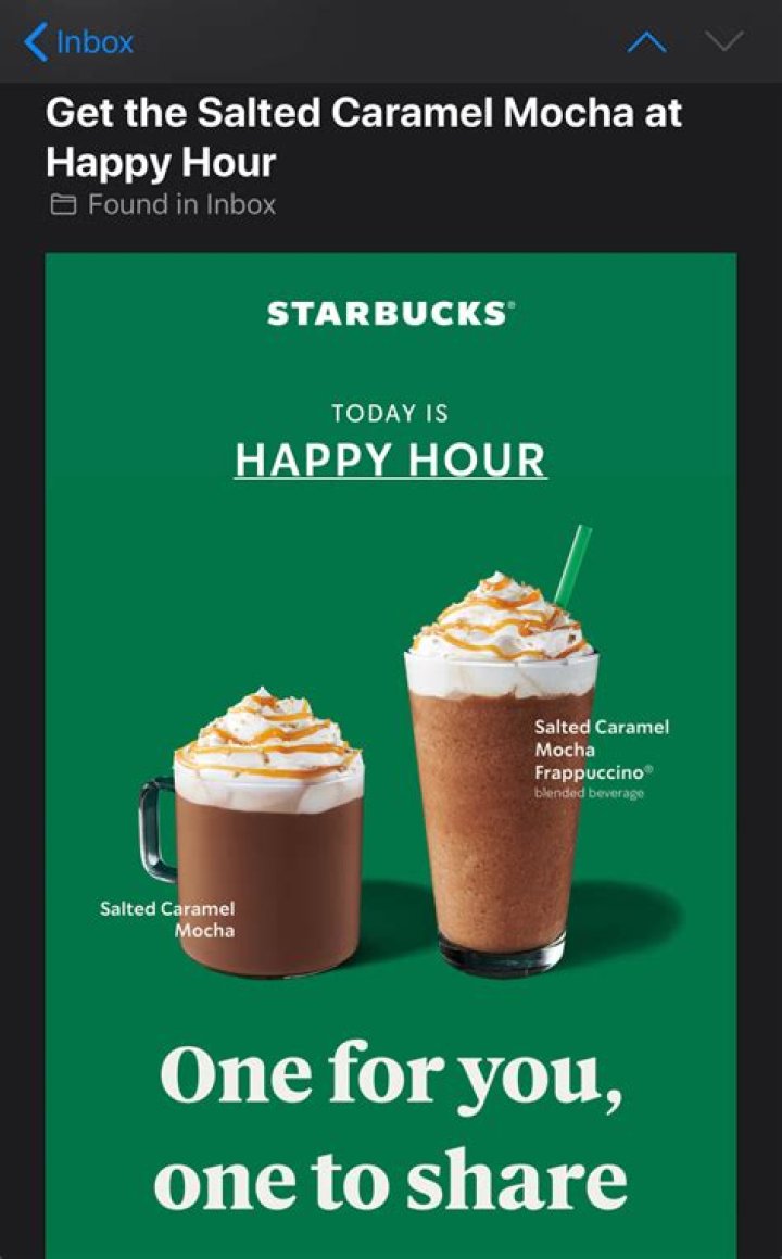 Starbucks Happy Hour For BOGO Holiday Menu Drinks Today