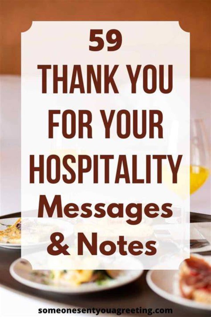Thank You Message For Hospitality
