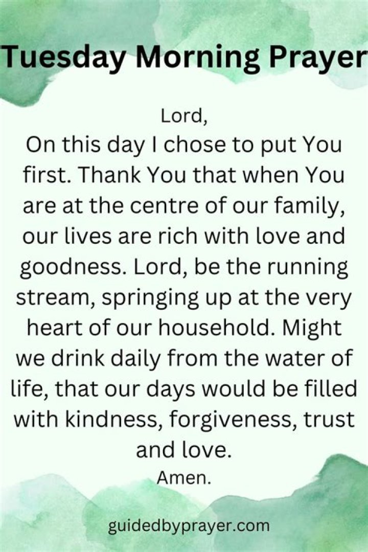 Tuesday Morning Prayer Quotes