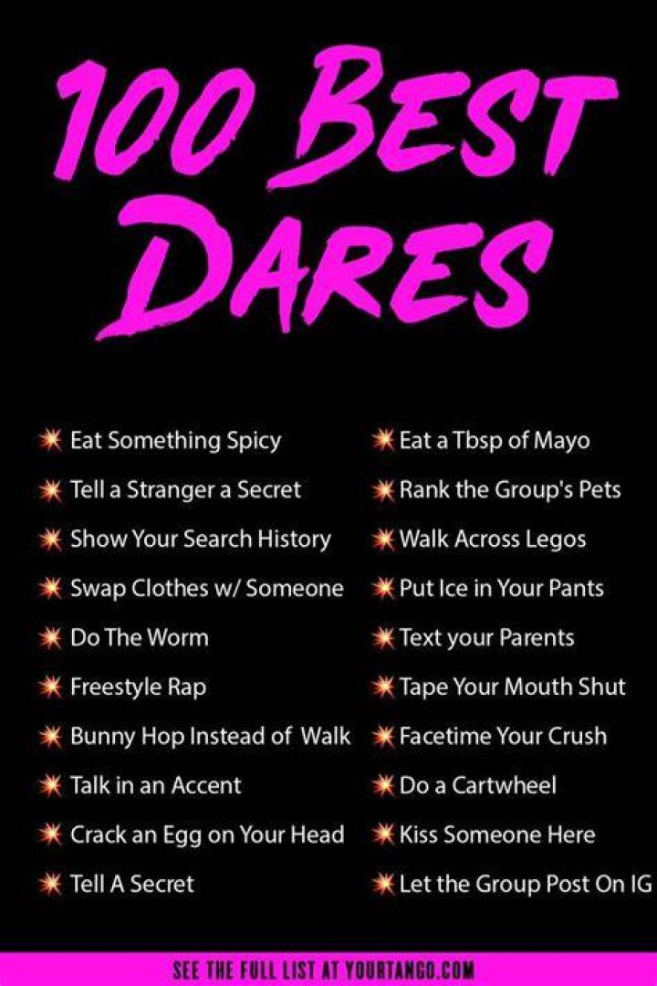 What Are Some Good Dares Over Text
