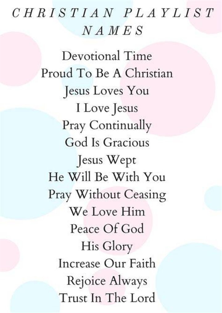 Worship Playlist Names